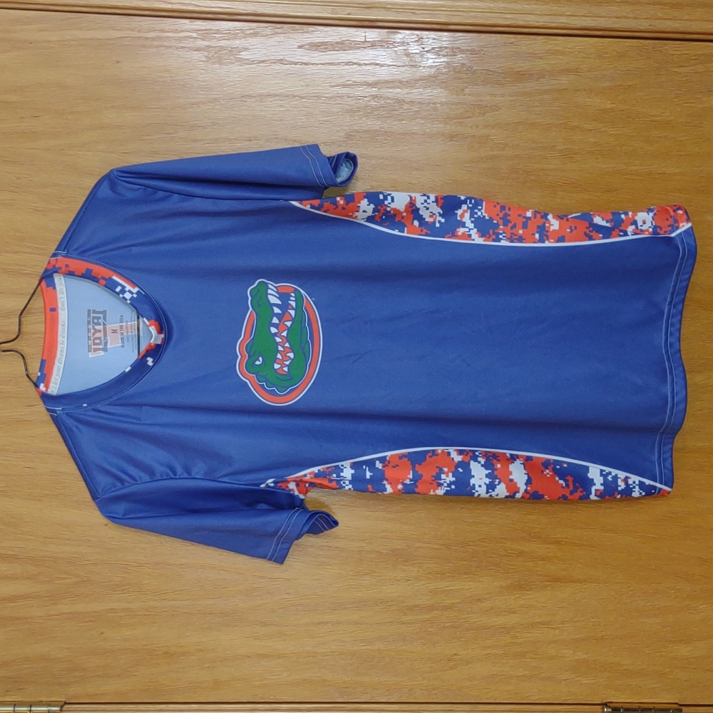 Men's Florida Gators Polyester tee shirt short sleeve Med Loyal blue orange